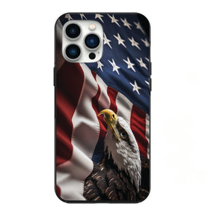 USA American Bald Eagle & US Flag Phone Case for iPhone 7 8 X XS XR SE 11 12 13 14 Pro Max Mini Note 10 20 s10 s10s s20 s21 20 Plus Ultra