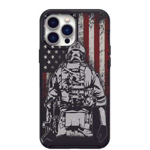 US Brave Soldier USA Flag Design Case for iPhone 7 8 X XS XR SE 11 12 13 14 Pro Max Mini Note 10 20 s10 s10s s20 s21 20 Plus Ultra