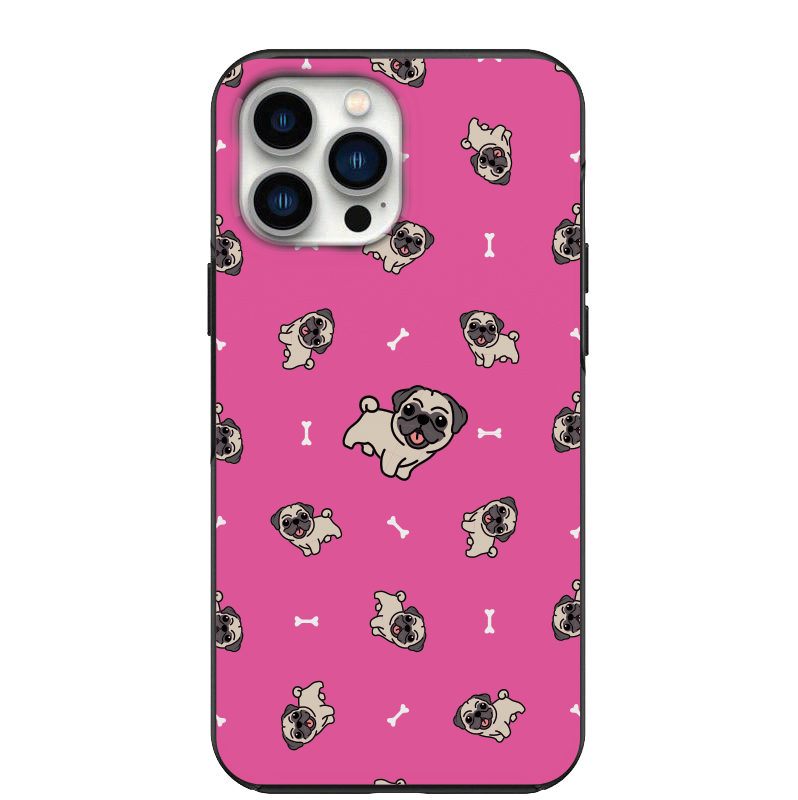 Cute Pug with bones chose you background color DESIGN Phone