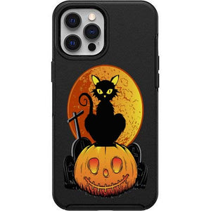 Halloween Black Cat Cemetery  print Phone Case for iPhone 7 8 X XS XR SE 11 12 13 14 Pro Max Mini Note 10 20 s10 s10s s20 s21 20 Plus Ultra