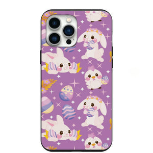 Purple Bunny And Easter Eggs design Phone Case for iPhone 7 8 X XS XR SE 11 12 13 14 Pro Max Mini Note 10 20 s10 s10s s20 s21 20 Plus Ultra