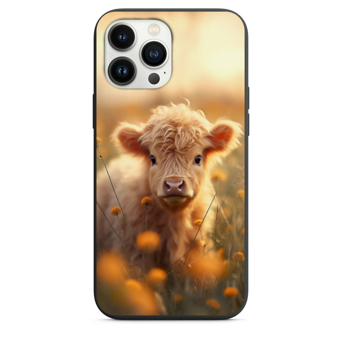 Adorable Baby Cow in a Flower Field Design Phone Case for iPhone 7 8 X XS XR SE 11 12 13 14 Pro Max Mini Note 10 20 s10 s10s s20 s21 20 Plus Ultra