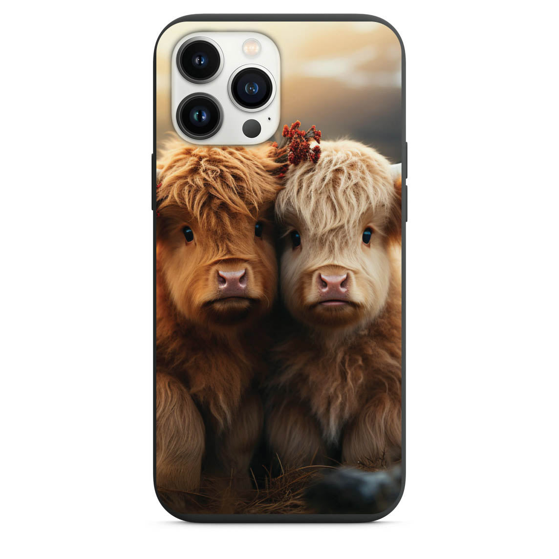 Adorable Baby Highland Cows Phone Case for iPhone 7 8 X XS XR SE 11 12 13 14 Pro Max Mini Note 10 20 s10 s10s s20 s21 20 Plus Ultra