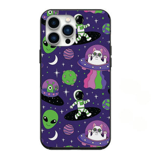 Alien Cat Design Phone Case for iPhone 7 8 X XS XR SE 11 12 13 14 Pro Max Mini Note s10 s10plus s20 s21 20plus