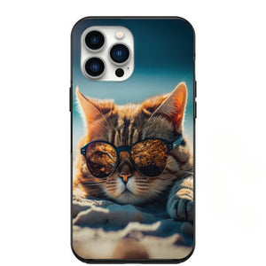 Cat Giving Summer Vibes Phone Case for iPhone 7 8 X XS XR SE 11 12 13 14 Pro Max Mini Note s10 s10plus s20 s21 20plus