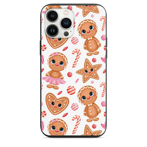 Christmas Cute Gingerbread Cookie Design Phone Case for iPhone 7 8 X XS XR SE 11 12 13 14 Pro Max Mini Note s10 s10plus s20 s21 20plus