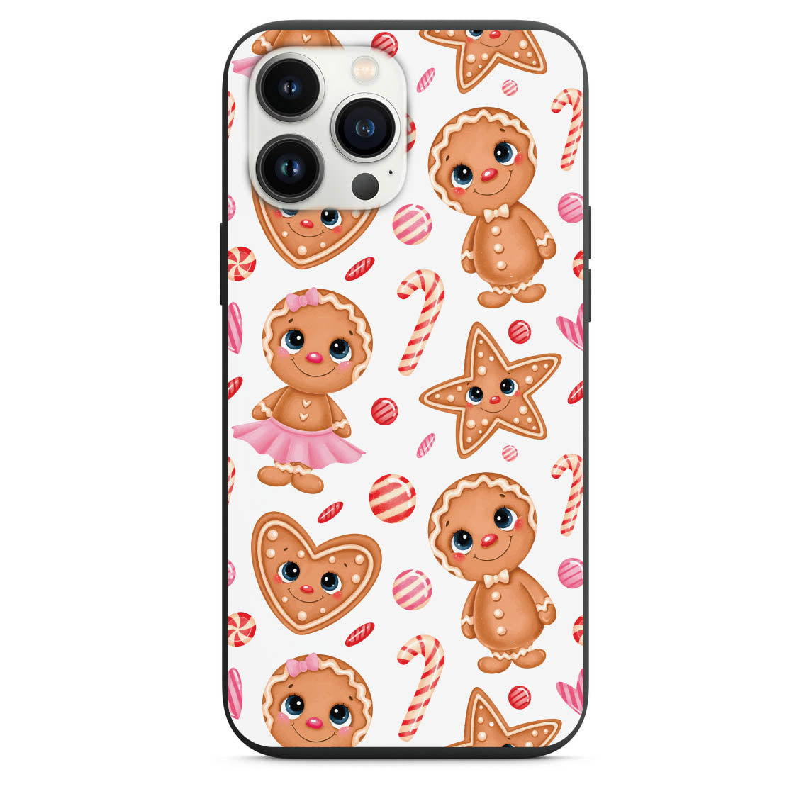 Christmas Cute Gingerbread Cookie Design Phone Case for iPhone 7 8 X XS XR SE 11 12 13 14 Pro Max Mini Note s10 s10plus s20 s21 20plus