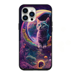 Cosmic Cat On A Beautiful Planet Phone Case for iPhone 7 8 X XS XR SE 11 12 13 14 Pro Max Mini Note s10 s10plus s20 s21 20plus