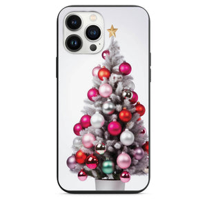 Cute Christmas Tree with Pink Ornaments Phone Case for iPhone 7 8 X XS XR SE 11 12 13 14 Pro Max Mini Note s10 s10plus s20 s21 20plus