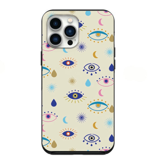 Cute Evil Eye & Moons Phone Case for iPhone 7 8 X XS XR SE 11 12 13 14 Pro Max Mini Note s10 s10plus s20 s21 20plus