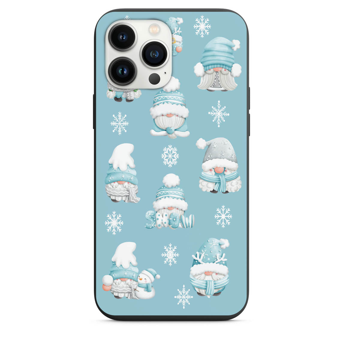 Cute Gnomes All Bundled Up In The Snow Design Phone Case for iPhone 7 8 X XS XR SE 11 12 13 14 Pro Max Mini Note s10 s10plus s20 s21 20plus