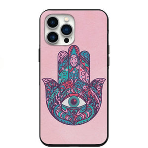 Hamsa Hand Evil Eye Guard Pink Phone Case for iPhone 7 8 X XS XR SE 11 12 13 14 Pro Max Mini Note s10 s10plus s20 s21 20plus
