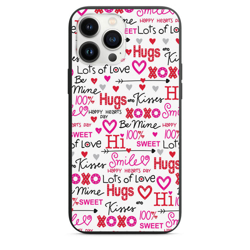 Hugs and Kisses XOXO 100% Design Phone Case for iPhone 7 8 X XS XR SE 11 12 13 14 15 Pro Max Mini