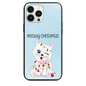 Meowy Christmas Cat Christmas Lights Phone Case for iPhone 7 8 X XS XR SE 11 12 13 14 Pro Max Mini Note s10 s10plus s20 s21 20plus