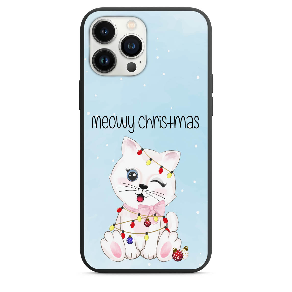Meowy Christmas Cat Christmas Lights Phone Case for iPhone 7 8 X XS XR SE 11 12 13 14 Pro Max Mini Note s10 s10plus s20 s21 20plus