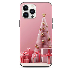 Pink Christmas Tree and Pink Presents Phone Case for iPhone 7 8 X XS XR SE 11 12 13 14 Pro Max Mini Note s10 s10plus s20 s21 20plus