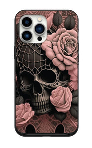 Skull And Pink Flowers Case for iPhone 14 14 pro 14pro max 13 12 11 Pro Max Case iPhone 13 12 Mini XS Max XR 6 7 Plus 8 Plus