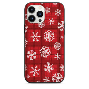 Snowflakes On Red Plaid Design Phone Case for iPhone 7 8 X XS XR SE 11 12 13 14 Pro Max Mini Note s10 s10plus s20 s21 20plus