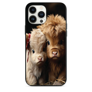 Pure Cuteness Highland Cows Together Design Phone Case for iPhone 7 8 X XS XR SE 11 12 13 14 15 Pro Max Mini
