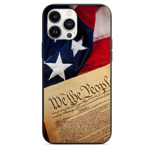 We the People Paper and Flag design Phone Case for iPhone 7 8 X XS XR SE 11 12 13 14 15 Pro Max Mini