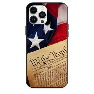 We the People Paper and Flag design Phone Case for iPhone 7 8 X XS XR SE 11 12 13 14 15 Pro Max Mini