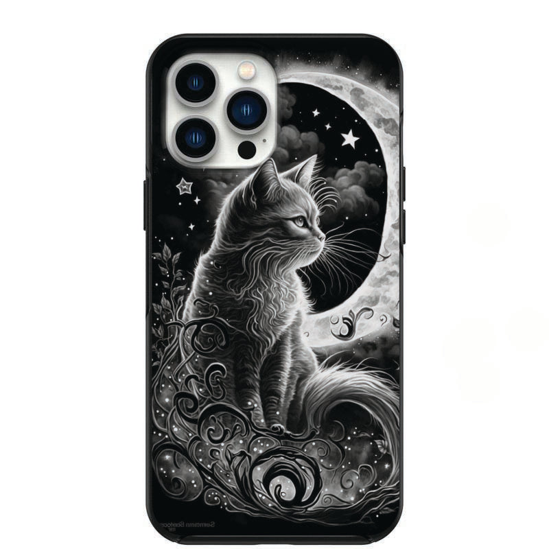 Whimsical Cat In The Moonlight Phone Case for iPhone 7 8 X XS XR SE 11 12 13 14 Pro Max Mini Note 10 20 s10 s10s s20 s21 20 Plus Ultra