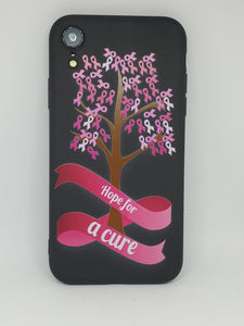 Breast Cancer Hope for a Cure Slim Black Phone Case for iPhone 7 8 X XS XR SE 11 12 13 14 Pro Max Mini Note 10 20 s10 s10s s20 s21 20 Plus Ultra
