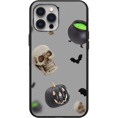 3D Skull & Black Pumpkin Design Phone Case for iPhone 7 8 X XS XR SE 11 12 13 14 Pro Max Mini Note 10 20 s10 s10s s20 s21 20 Plus Ultra