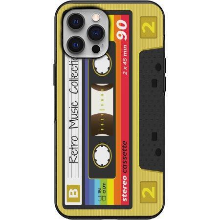 80s Retro Yellow Cassette Phone Case for iPhone 7 8 X XS XR SE 11 12 13 14 Pro Max Mini Note 10 20 s10 s10s s20 s21 20 Plus Ultra