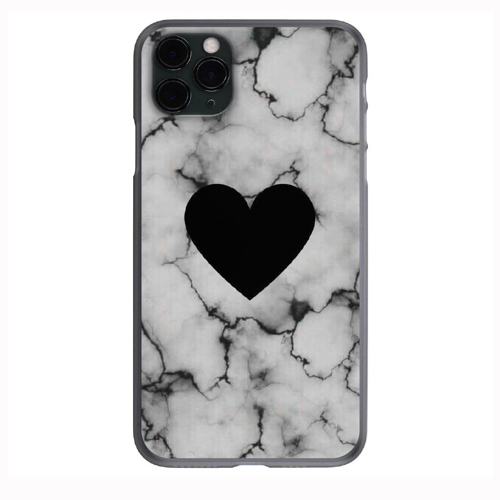 Black heart MArble clouds print Phone Case for iPhone X XS XR
