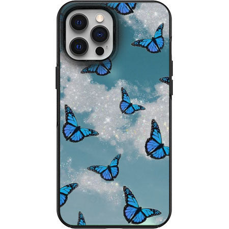 Blue Butterflies in the clouds print Phone Case for iPhone 7 8 X XS XR SE 11 12 13 14 Pro Max Mini Note 10 20 s10 s10s s20 s21 20 Plus Ultra