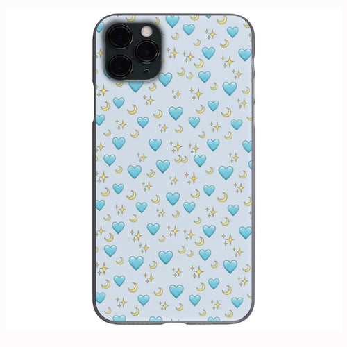 Blue Hearts with Stars and Moons Phone Case for iPhone 7 8 X XS XR SE 11 12 13 14 Pro Max Mini Note 10 20 s10 s10s s20 s21 20 Plus Ultra