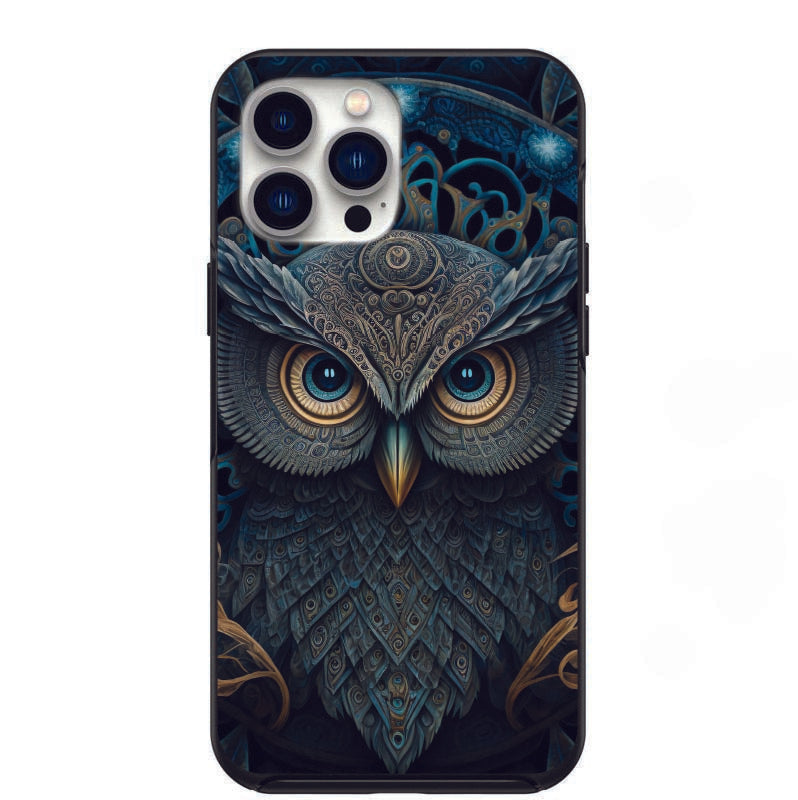 Boho Blue Owl Phone Case for iPhone 7 8 X XS XR SE 11 12 13 14 Pro Max Mini Note 10 20 s10 s10s s20 s21 20 Plus Ultra