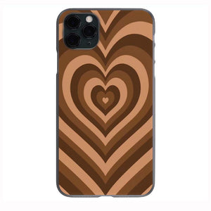 Brown Heart Phone Case for iPhone 7 8 X XS XR SE 11 12 13 14 Pro Max Mini Note 10 20 s10 s10s s20 s21 20 Plus Ultra
