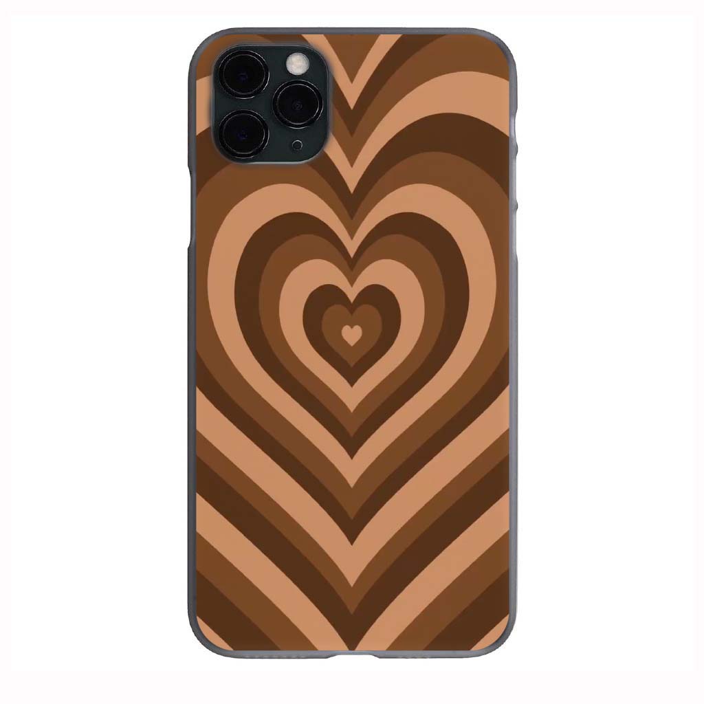 Brown Heart Phone Case for iPhone 7 8 X XS XR SE 11 12 13 14 Pro Max Mini Note 10 20 s10 s10s s20 s21 20 Plus Ultra