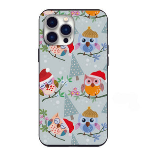 Christmas Owls Design Phone Case for iPhone 7 8 X XS XR SE 11 12 13 14 Pro Max Mini Note 10 20 s10 s10s s20 s21 20 Plus Ultra