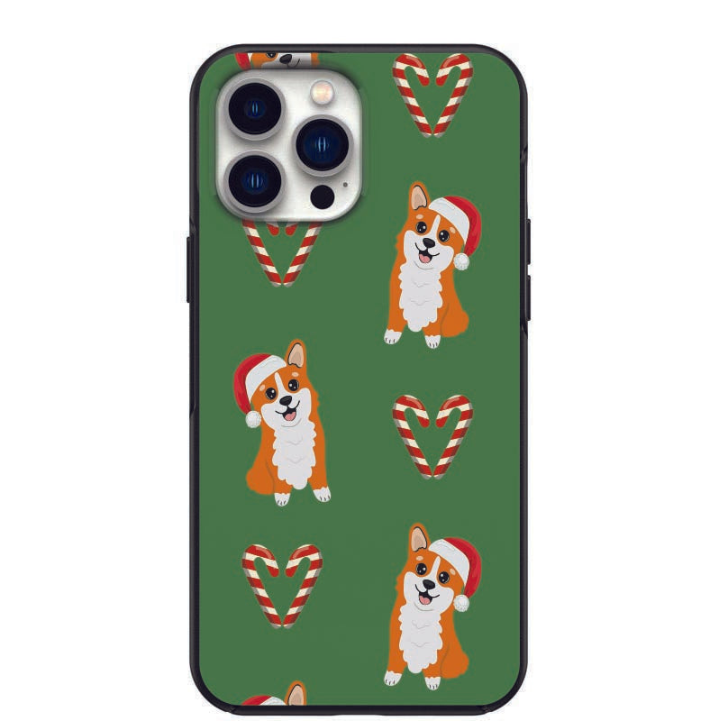 Corgi Christmas Candy Cane Hearts Design Phone Case for iPhone 7 8 X XS XR SE 11 12 13 14 Pro Max Mini Note 10 20 s10 s10s s20 s21 20 Plus Ultra