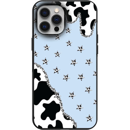 Cow blue Stars pattern print Phone Case for iPhone 7 8 X XS XR SE 11 12 13 14 Pro Max Mini Note 10 20 s10 s10s s20 s21 20 Plus Ultra