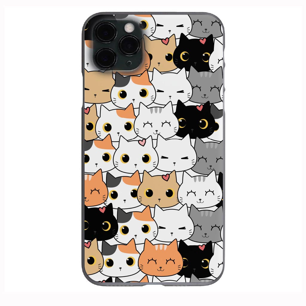 Cute Cat Kitten Doodle Pattern Phone Case for iPhone 7 8 X XS XR SE 11 12 13 14 Pro Max Mini Note 10 20 s10 s10s s20 s21 20 Plus Ultra