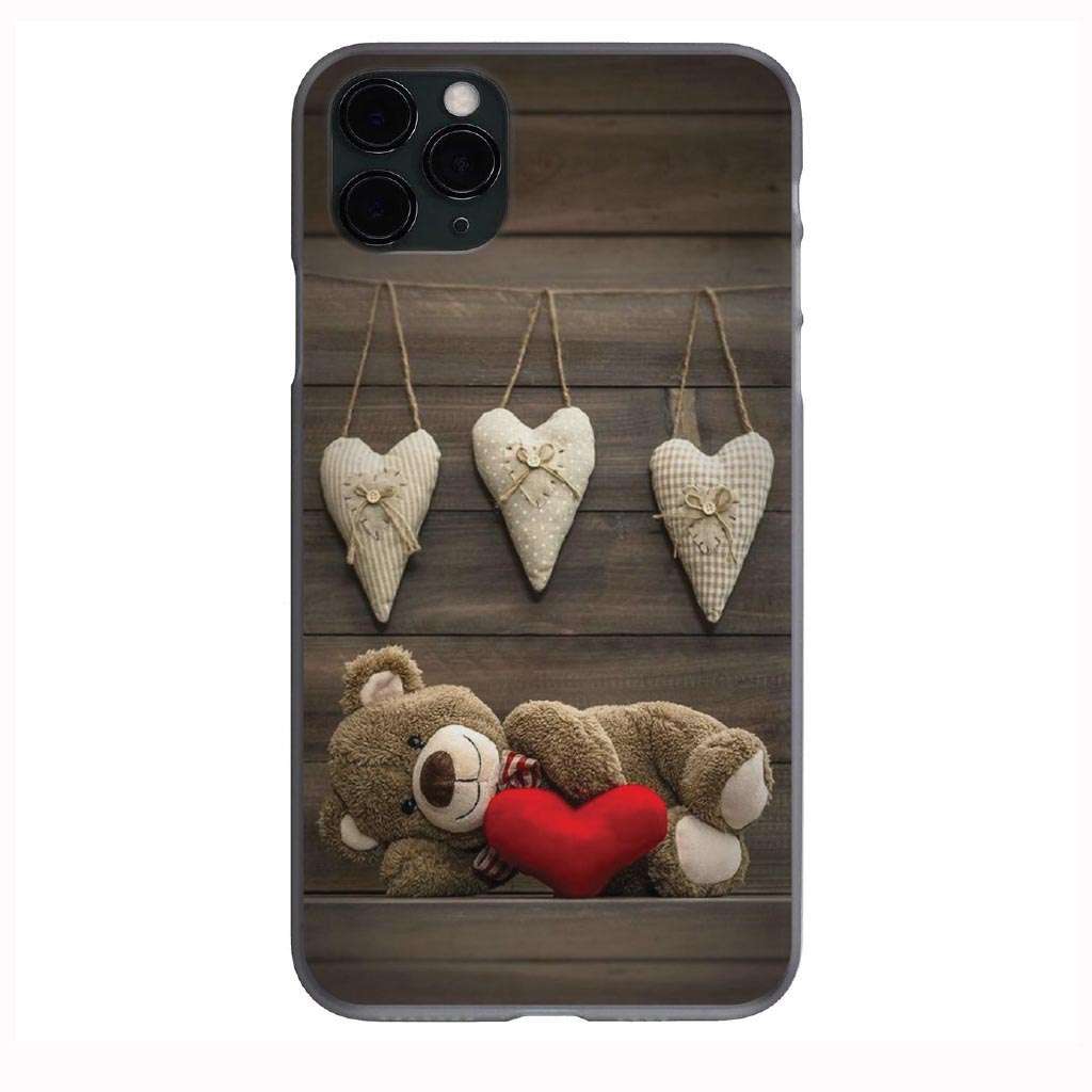 Cute Aesthetic Valentine Teddy Bear with HEart Love design Phone Case for iPhone 7 8 X XS XR SE 11 12 13 14 Pro Max Mini Note 10 20 s10 s10s s20 s21 20 Plus Ultra
