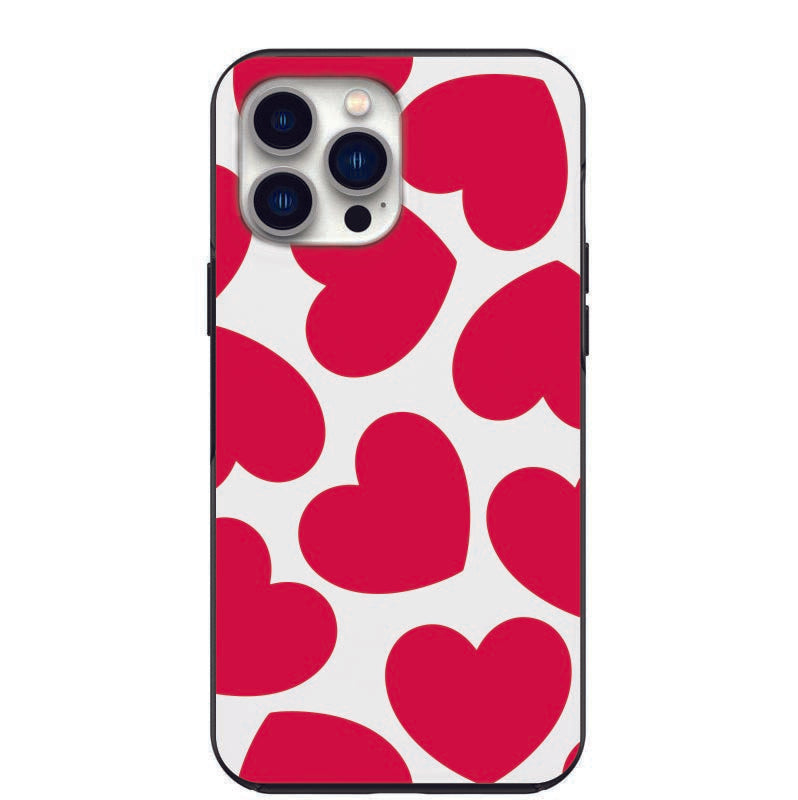 Cute Big Red Hearts Design Phone Case for iPhone 7 8 X XS XR SE 11 12 13 14 Pro Max Mini Note 10 20 s10 s10s s20 s21 20 Plus Ultra