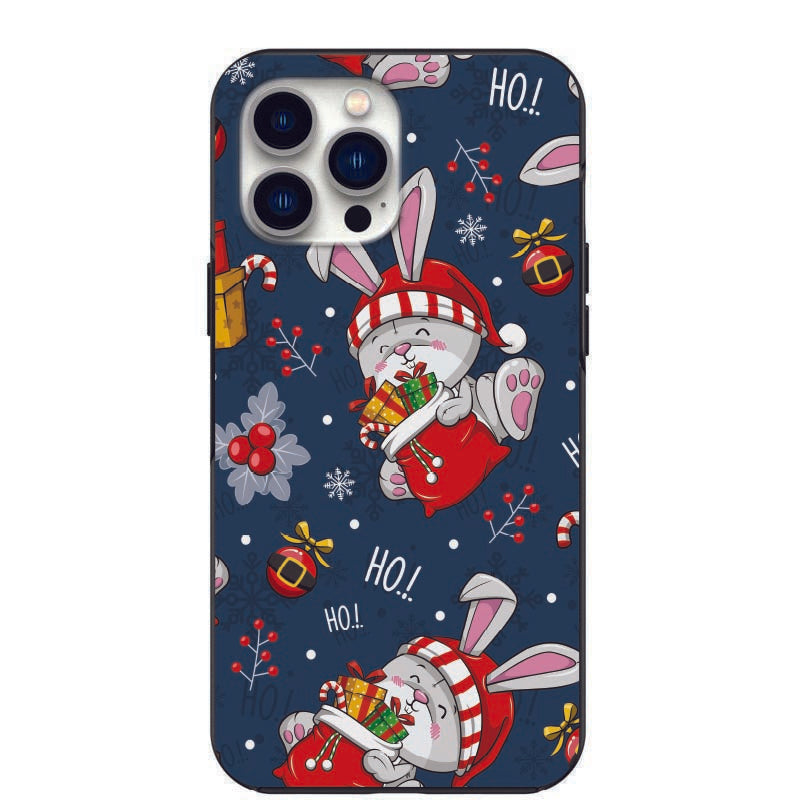 Cute Christmas Bunny Design Phone Case for iPhone 7 8 X XS XR SE 11 12 13 14 Pro Max Mini Note 10 20 s10 s10s s20 s21 20 Plus Ultra