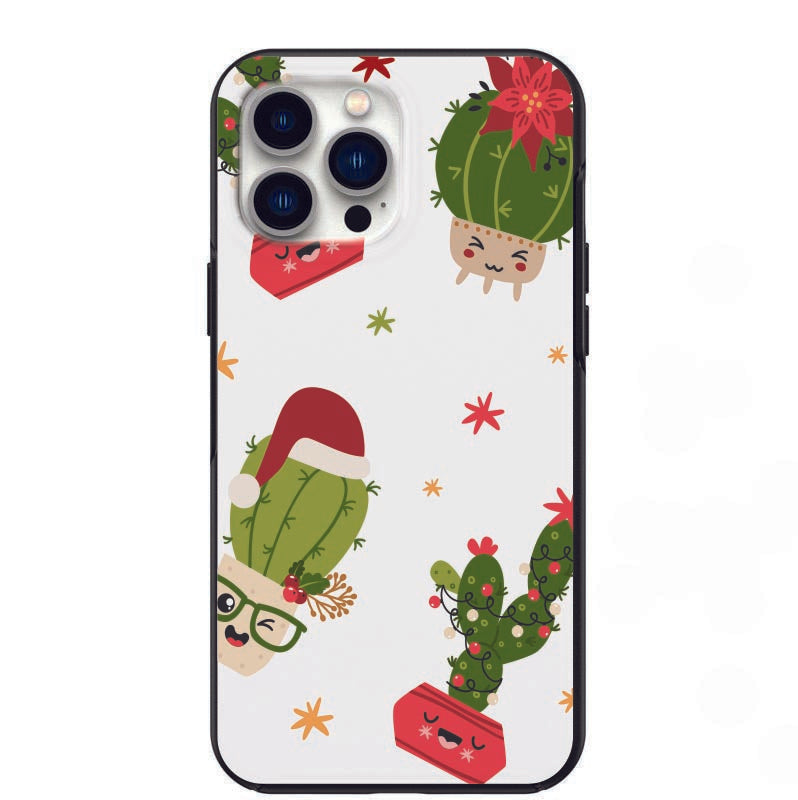 Cute Christmas Cactus Design  Phone Case for iPhone 7 8 X XS XR SE 11 12 13 14 Pro Max Mini Note 10 20 s10 s10s s20 s21 20 Plus Ultra