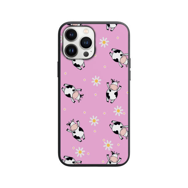 Cute Cows and Small Daisies Pink Design print Phone Case for iPhone 7 8 X XS XR SE 11 12 13 14 Pro Max Mini Note 10 20 s10 s10s s20 s21 20 Plus Ultra