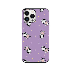 Cute Cows and Small Daisies Purple Design print Phone Case for iPhone 7 8 X XS XR SE 11 12 13 14 Pro Max Mini Note 10 20 s10 s10s s20 s21 20 Plus Ultra
