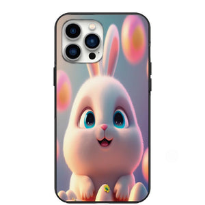 Cute Happy Bunny Phone Case for iPhone 7 8 X XS XR SE 11 12 13 14 Pro Max Mini Note 10 20 s10 s10s s20 s21 20 Plus Ultra