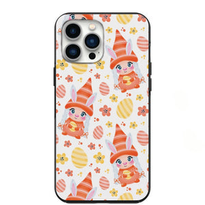 Cute Orange Gnome With Bunny Ears design Phone Case for iPhone 7 8 X XS XR SE 11 12 13 14 Pro Max Mini Note 10 20 s10 s10s s20 s21 20 Plus Ultra