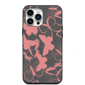 Cute Pink And Grey Butterflies Phone Case for iPhone 7 8 X XS XR SE 11 12 13 14 Pro Max Mini Note 10 20 s10 s10s s20 s21 20 Plus Ultra