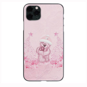 Cute Pink Christmas Bear print Phone Case for iPhone 7 8 X XS XR SE 11 12 13 14 Pro Max Mini Note 10 20 s10 s10s s20 s21 20 Plus Ultra
