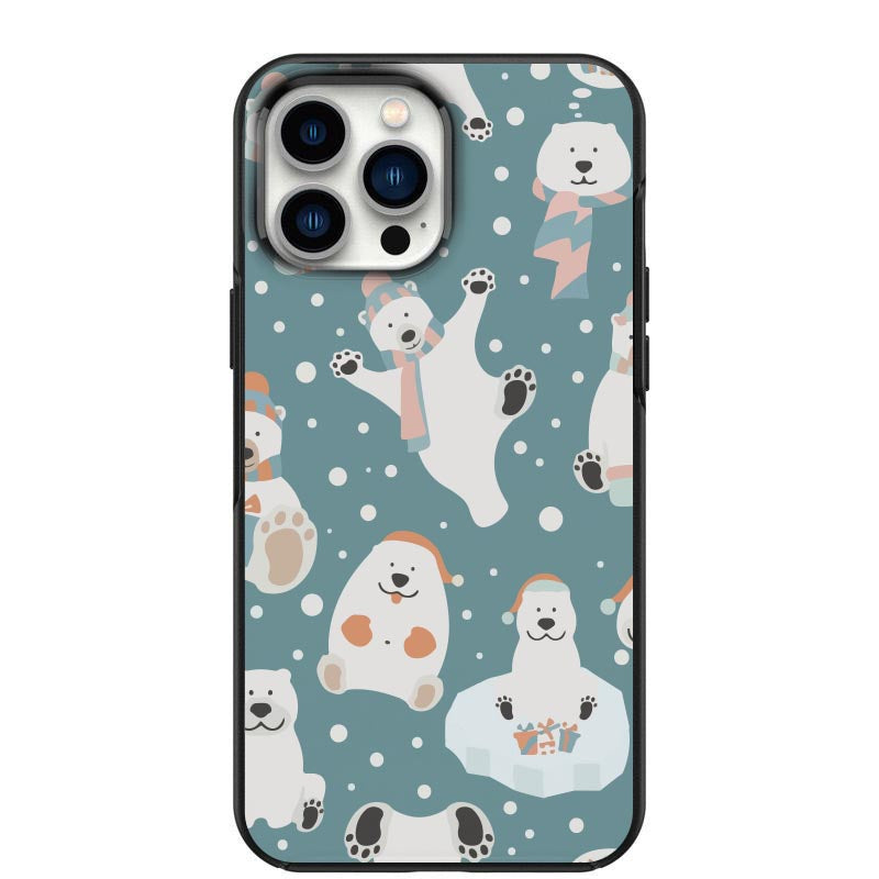 Cute Polar Bear Snow Christmas print Phone Case for iPhone 7 8 X XS XR SE 11 12 13 14 Pro Max Mini Note 10 20 s10 s10s s20 s21 20 Plus Ultra
